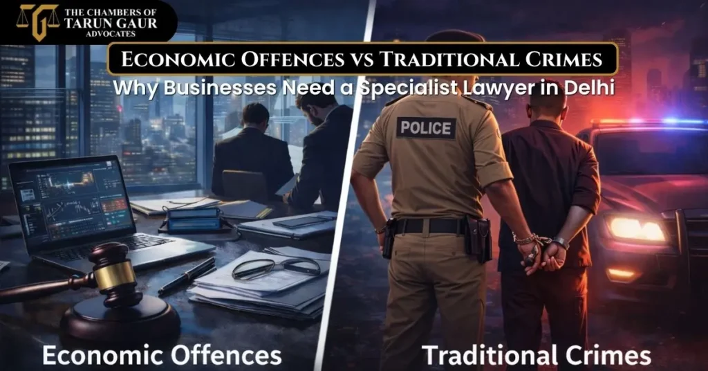 Economic Offences vs Traditional Crimes Why Businesses Need a Specialist Lawyer in Delhi