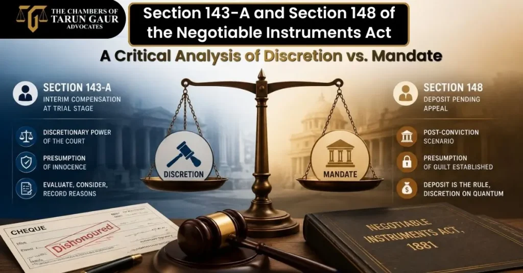 Section 143-A and Section 148 of the Negotiable Instruments Act A Critical Analysis of Discretion vs. Mandate
